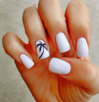 all-white nails